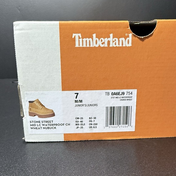 Timberland Boots Youth 7 Women 8.5 Stone Street Mid Waterproof Wheat Nubuck - Picture 13 of 15